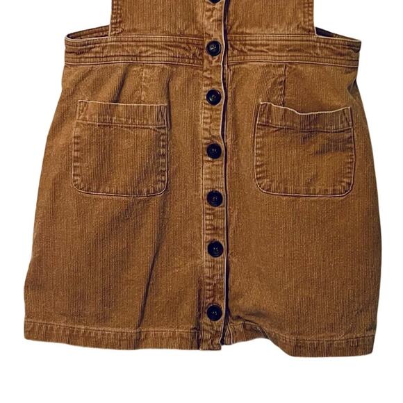 Very J Skirtall Womens Size Large Corduroy Beige Pockets Button Up Sleeveless - Picture 5 of 8